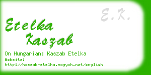 etelka kaszab business card